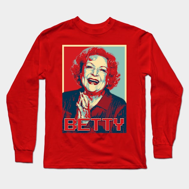 Betty White Pop Art Retro Long Sleeve T-Shirt by THE SUP OMO